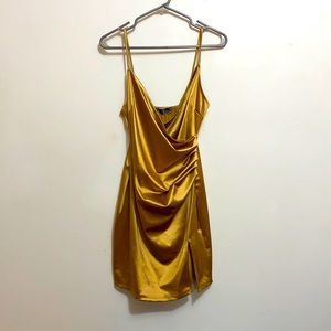 Gold mini dress